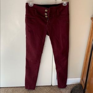 Ashley Mason high-waisted maroon jeans
